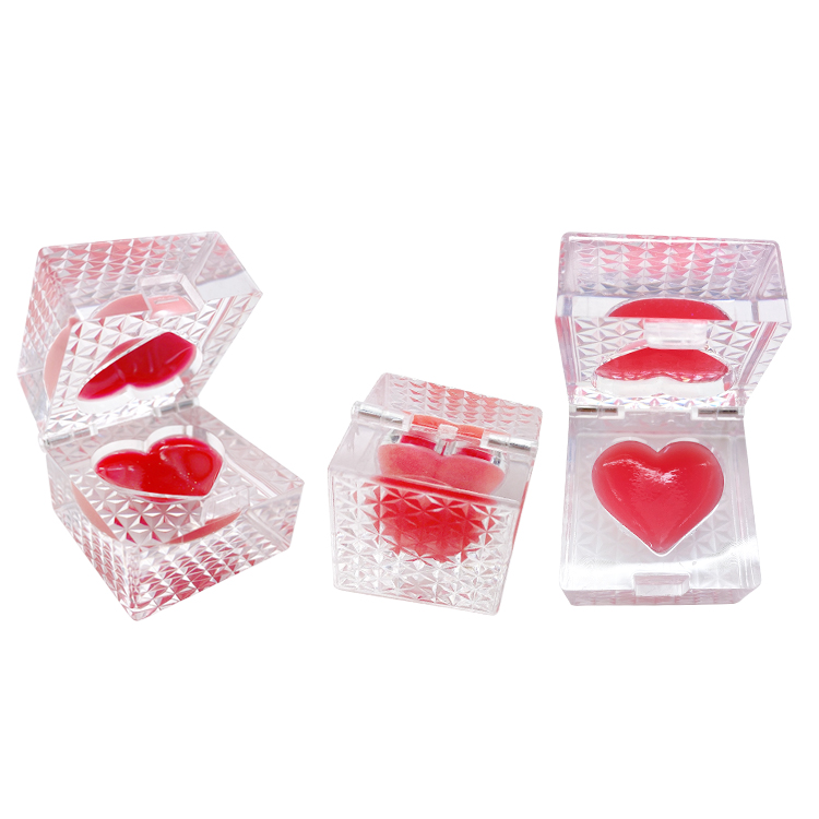 Barra de labios bicolor en forma de corazón de cristal de hielo C1108-1